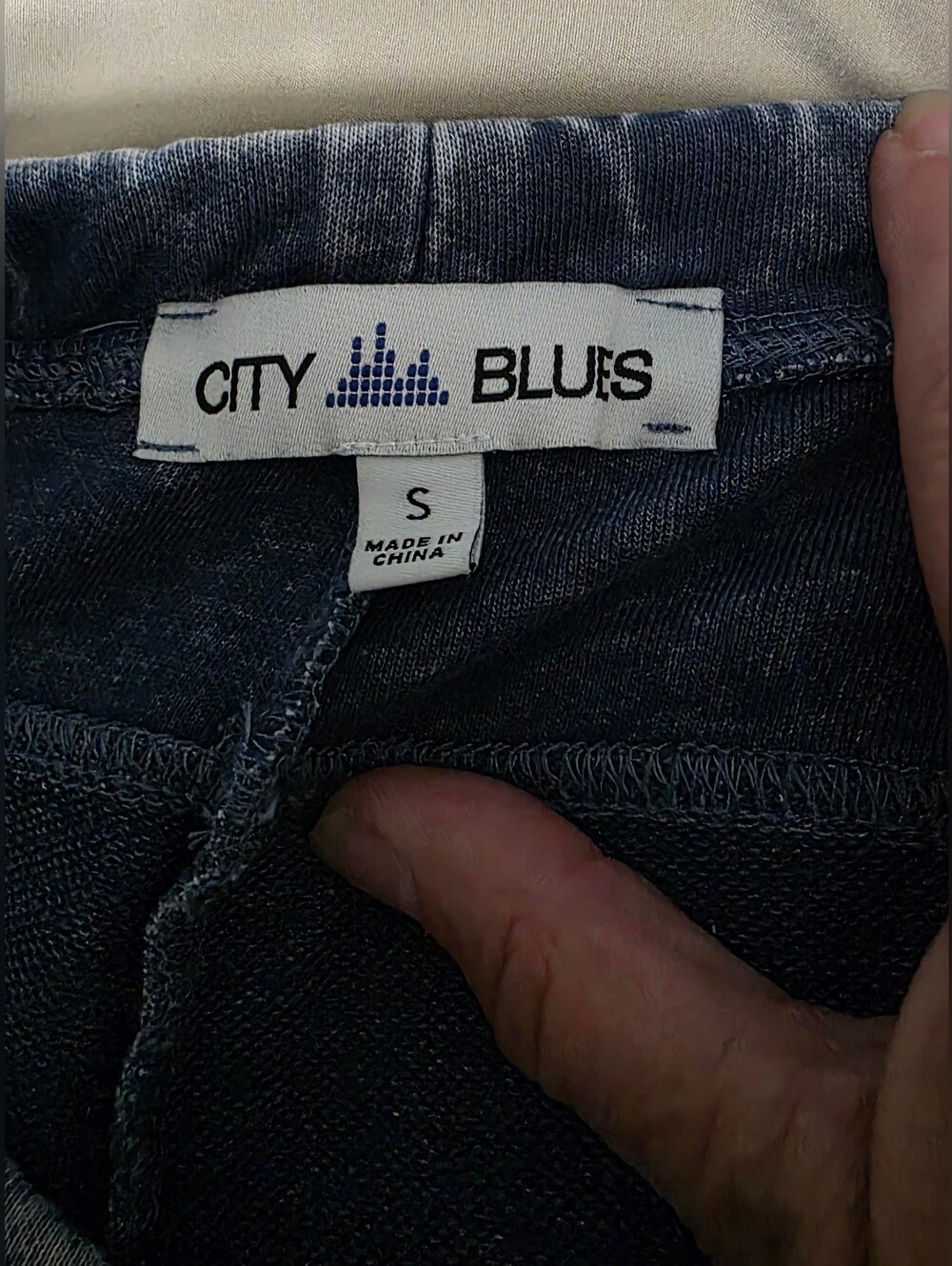 Dropped Waist Relaxed Wide-Leg Drawstring Louge Pants Washed Blue Size S - Picture 3 of 11